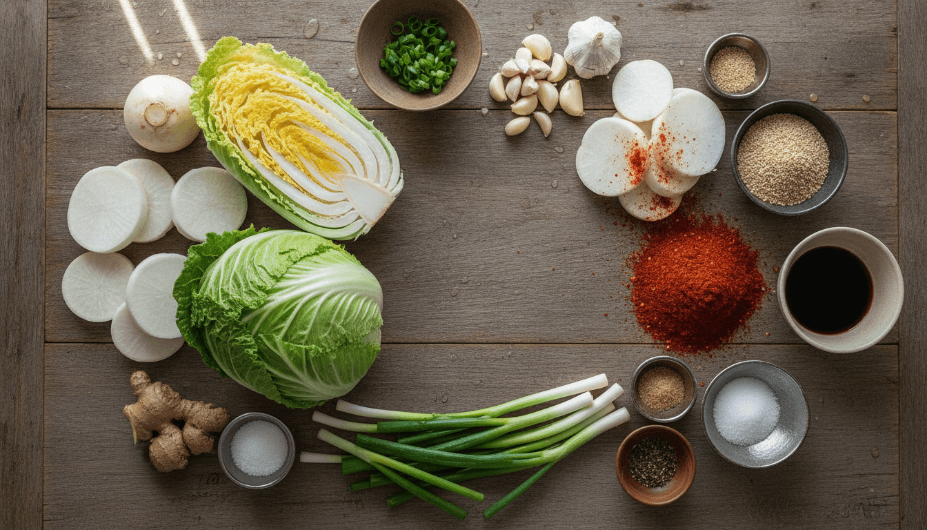 apprends à préparer un kimchi maison facilement grâce à notre guide étape par étape pour régaler tes papilles avec ce condiment coréen savoureux et fermenté.