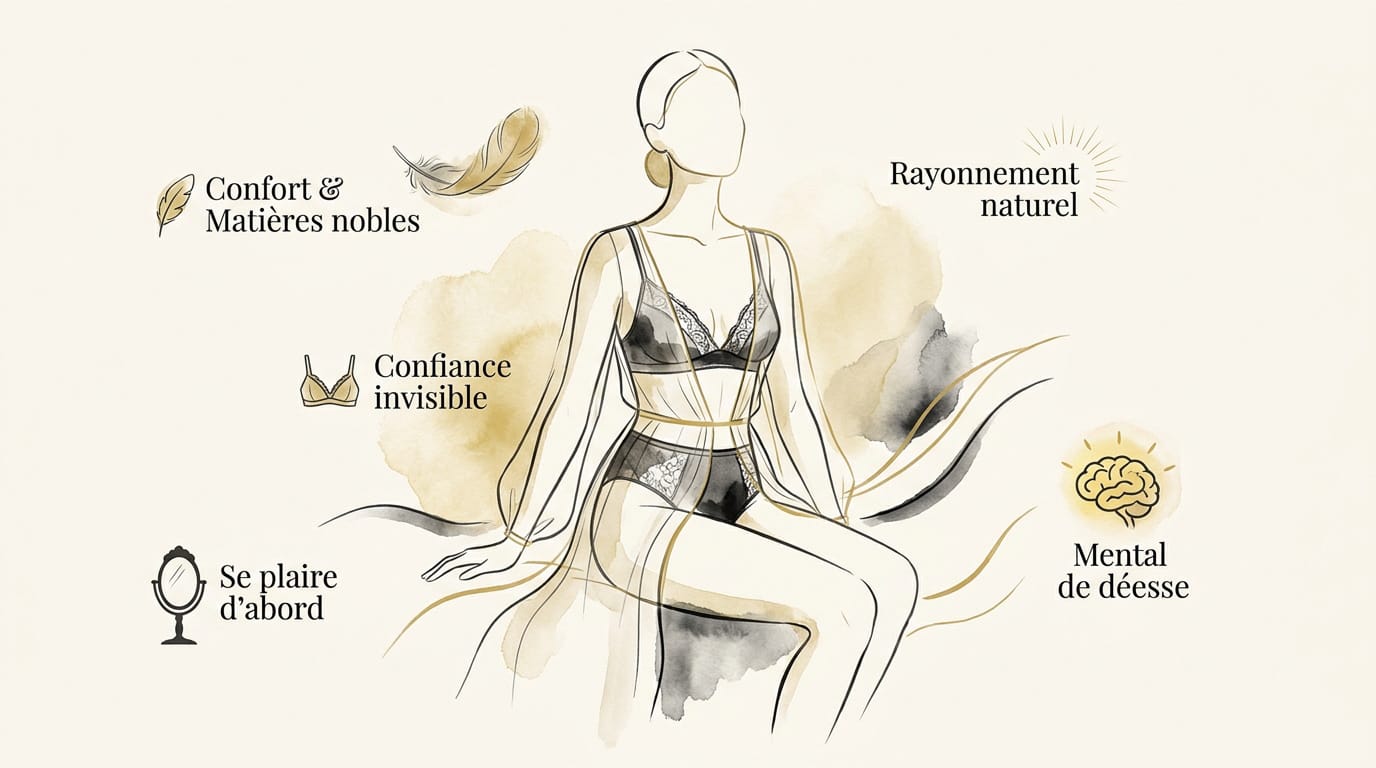 Femme élégante choisissant sa lingerie fine pour une soirée spéciale