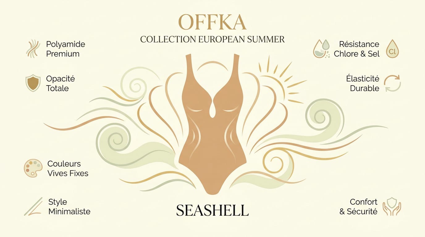 Maillot de bain Offka élégant rose poudré collection Seashell