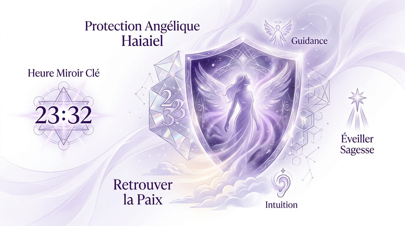 L'ange Haiaiel apportant protection et courage lors de l'heure miroir 23h32