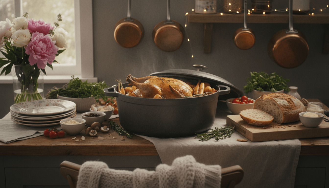 apprends à préparer une pintade en cocotte savoureuse, simple et rapide grùce à notre recette détaillée et facile à suivre.